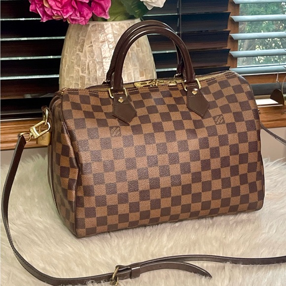 SOLD❌Authentic LOUIS VUITTON Bandouliere Speedy 30 Damier Ebene - Picture 11 of 16